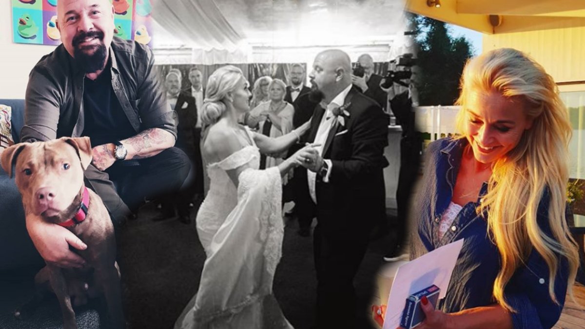 Anders Bagge med sin hund, Anders och Johanna dansar bröllopsdans, Johanna Lind Bagge