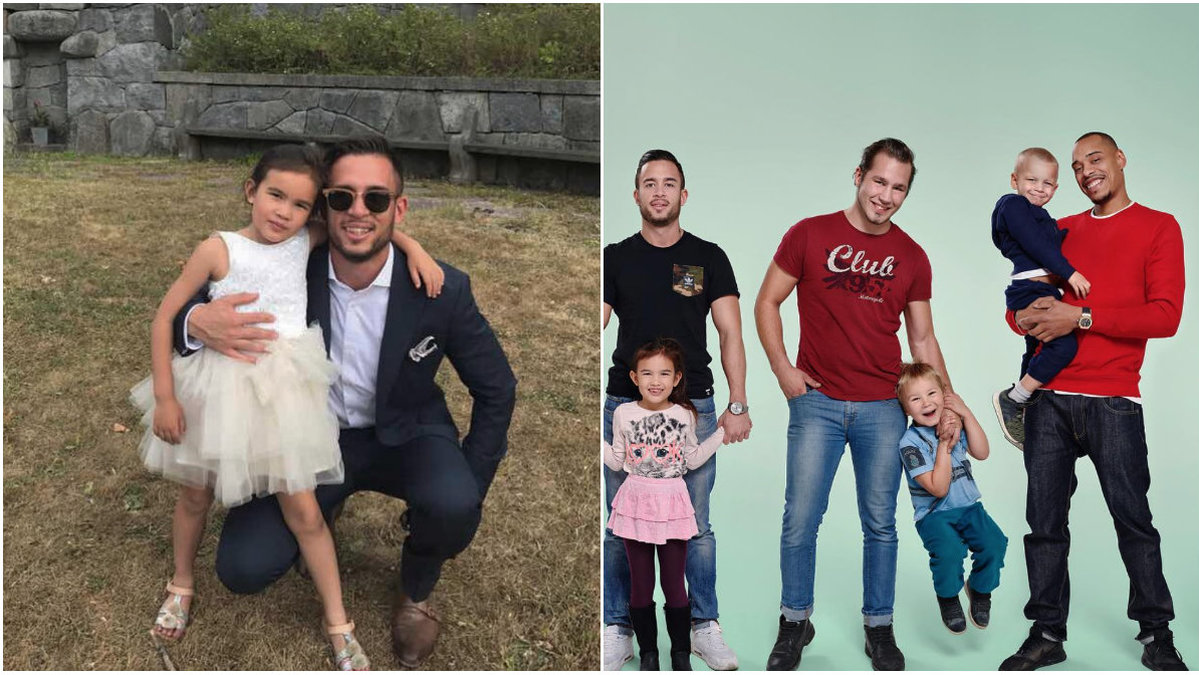 Unga pappor med sina barn