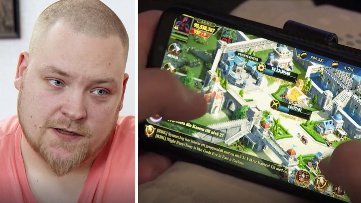 Andreas lägger tusentals kronor på mobilspel.