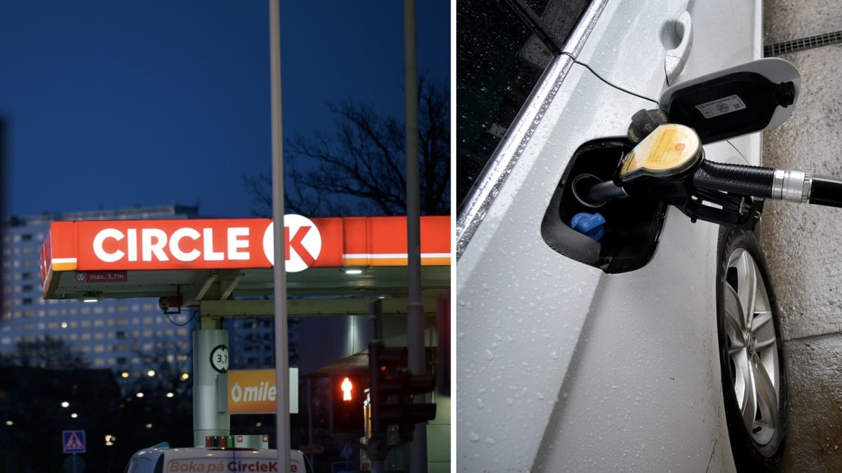 Genrebilder på bensinmack.