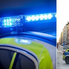 Polis och räddningstjänst på plats vid avspärrningarna på Östermalm i centrala Stockholm.