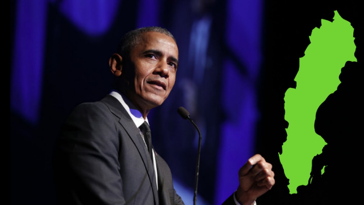Barack Obama, karta över Sverige