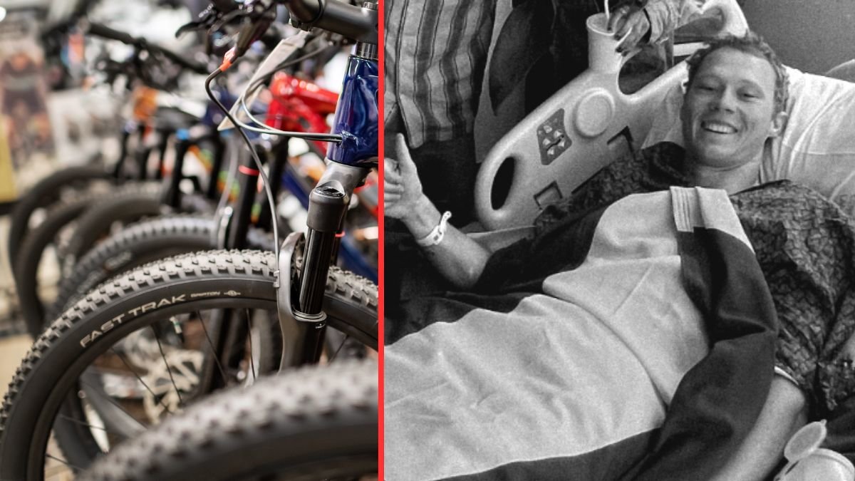 cykel och emil johansson i sjuksäng