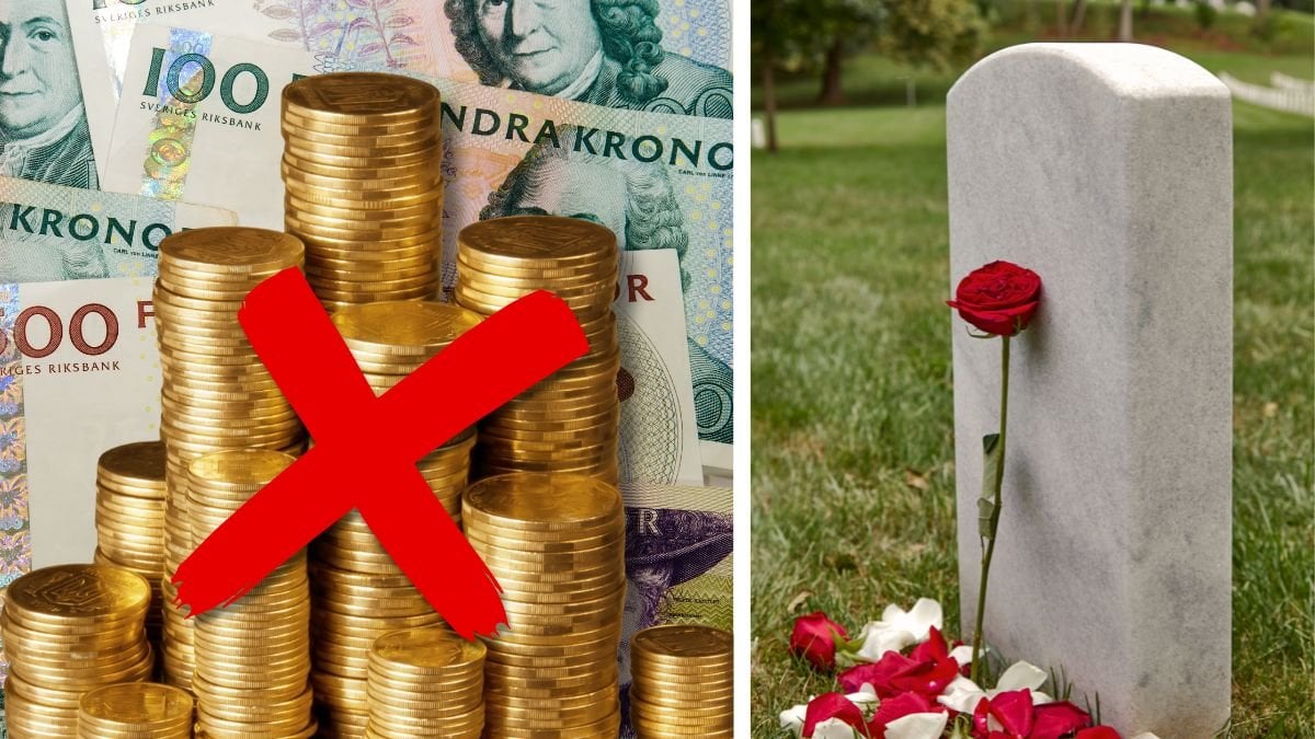 Pengar och gravsten.