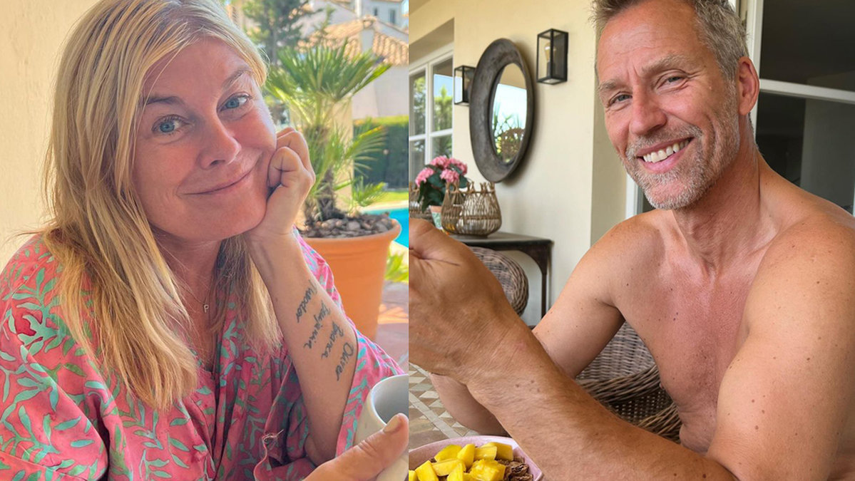 Pernilla Wahlgren och Christian Bauer på semester i Marbella