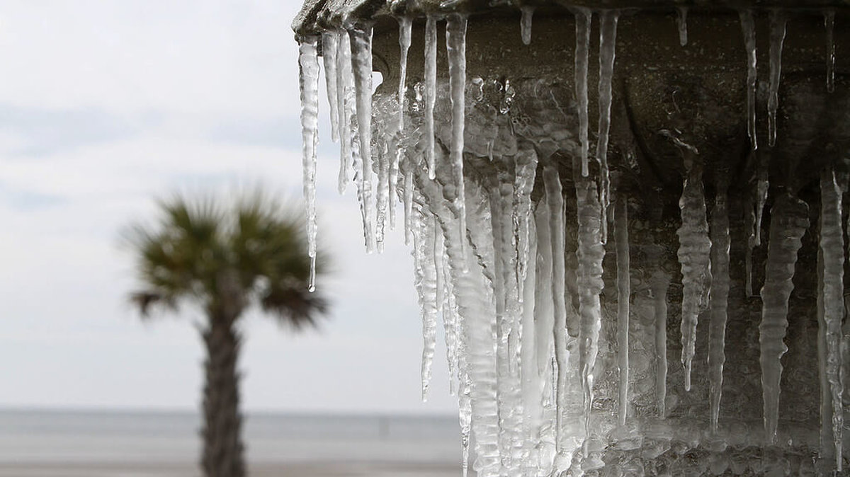 Istappar i staden Biloxi i delstaten Mississippi.