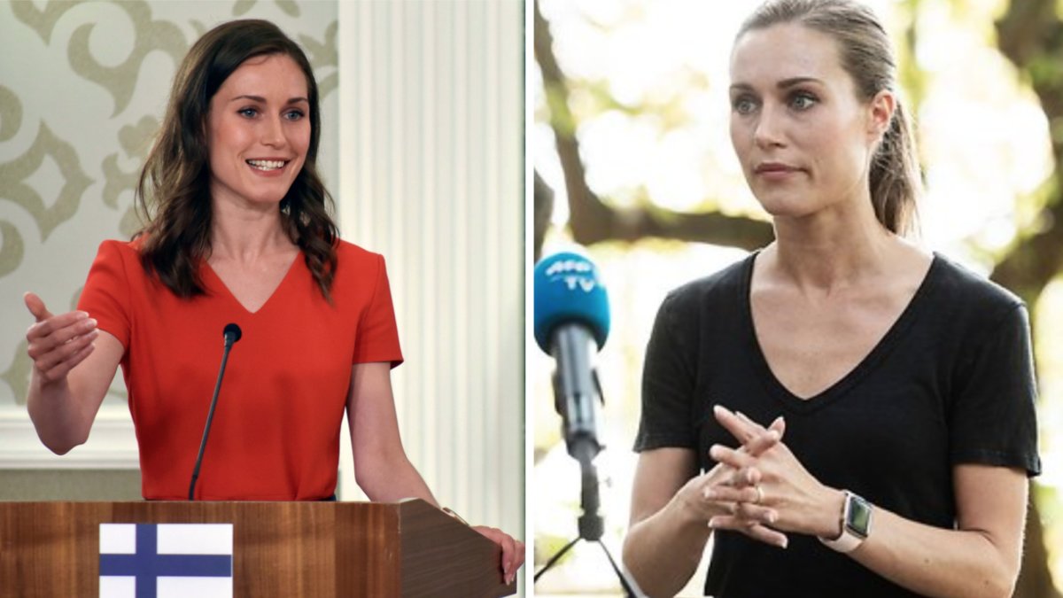 Finlands statsminister Sanna Marin under en pressträff i förra veckan, efter att flera videoklipp från en fest i somras fått spridning på sociala medier.