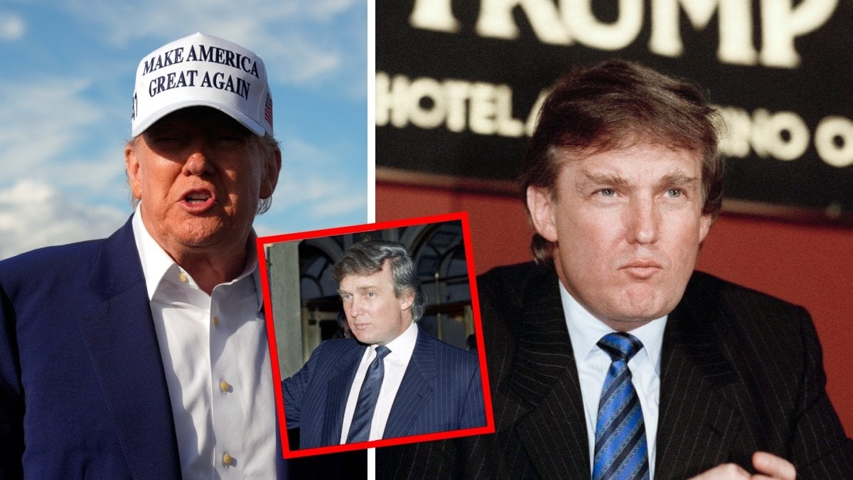 Bilderna visar president Donald Trump.
