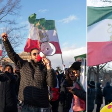 Demonstrationer för Iran.