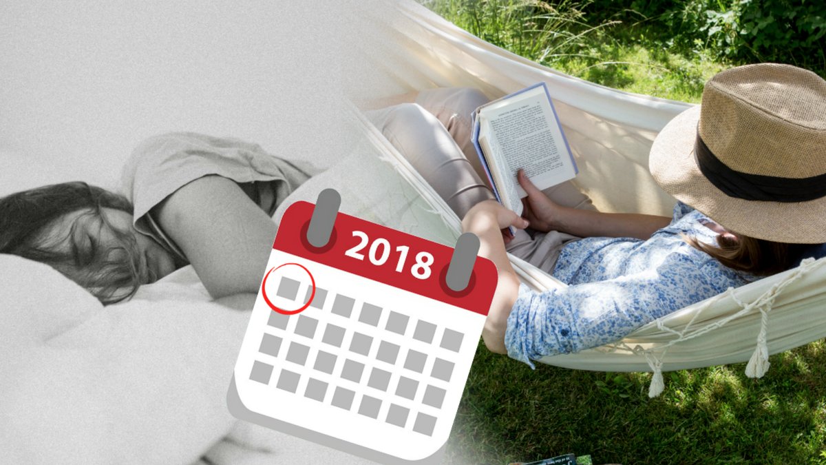 Tjej som sover/Tjej som läser i hängmatta/kalender