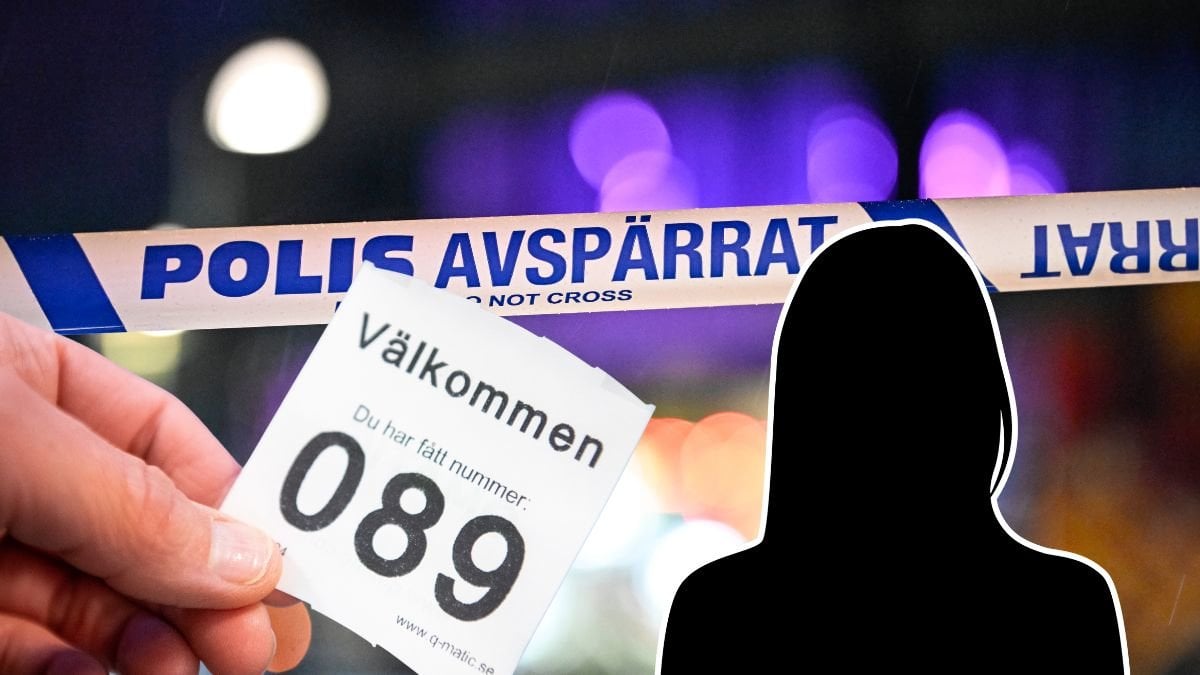 Avspärrning, väntlapp och siluett av kvinna.