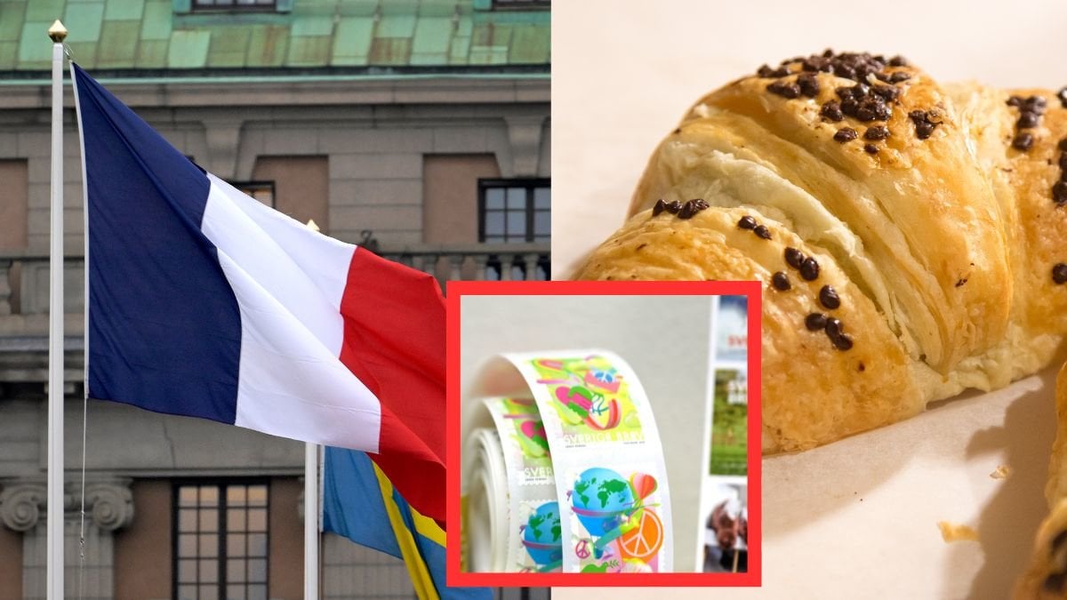 fransk flagga, frimärken, croisssant