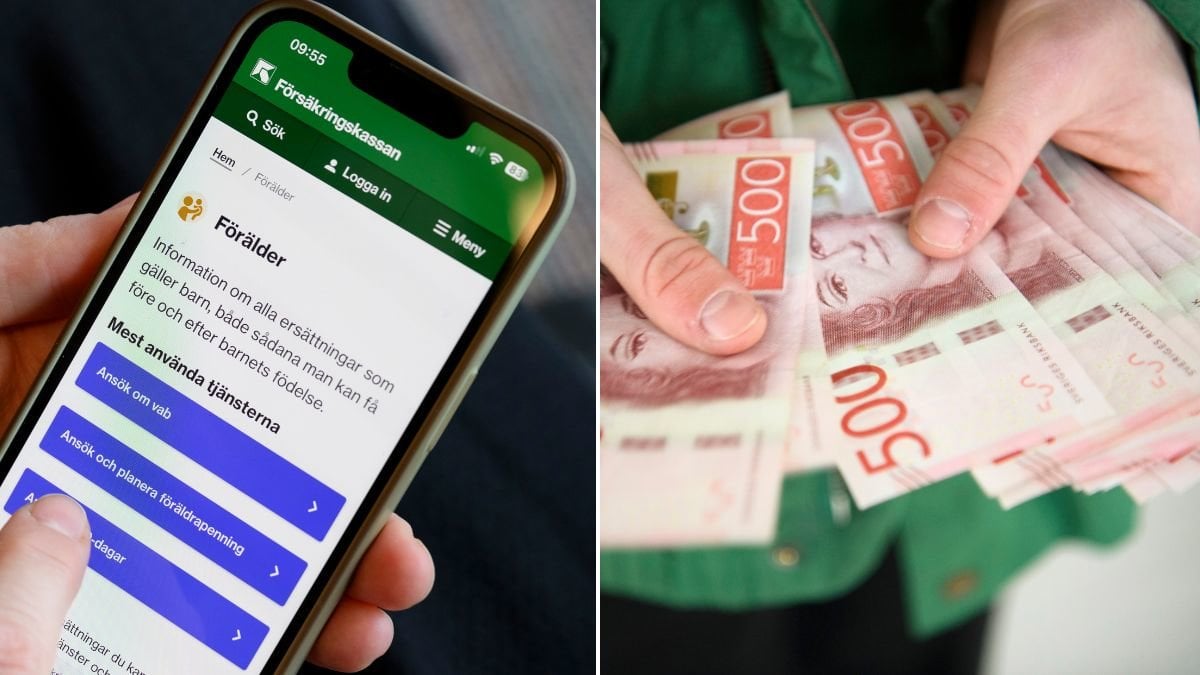 Försäkringskassans app och pengar.