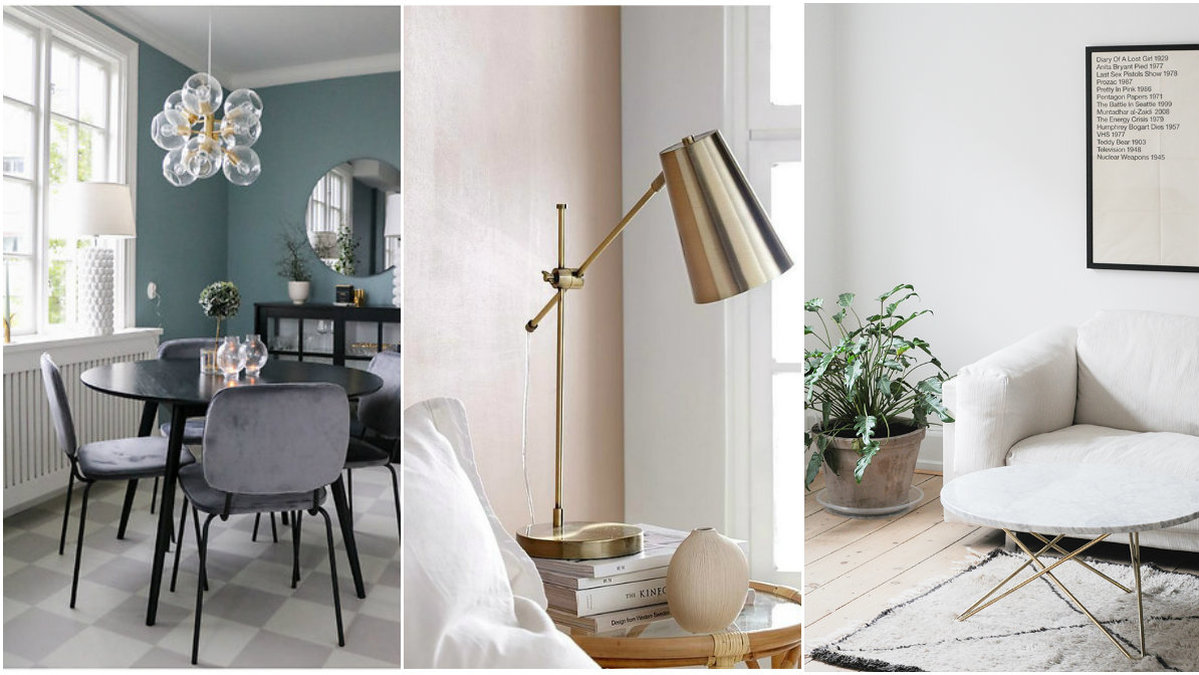 Stolar, bord, lampa, inredning