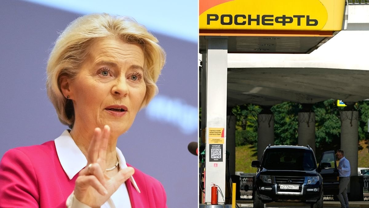 Ursula von der Leyen och rysk bensinstation.