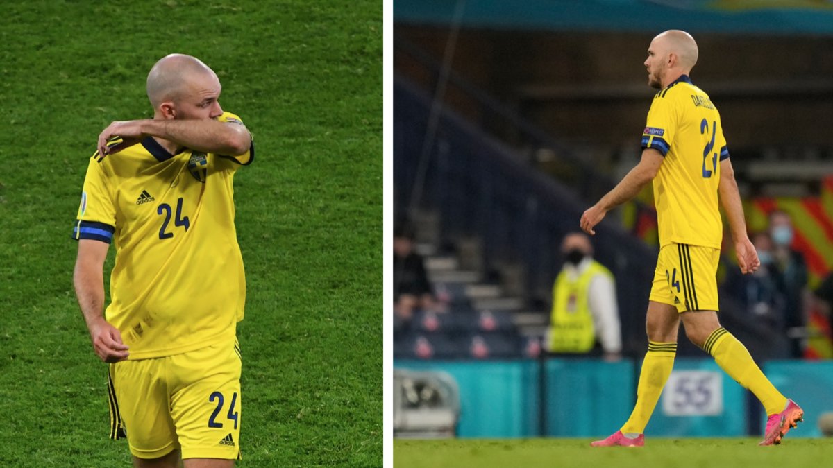 Marcus Danielson fick lämna planen efter en tuff tackling.