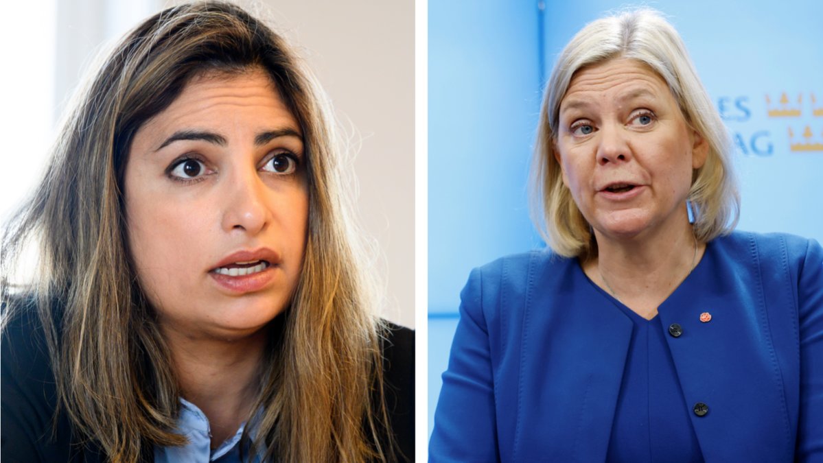 Nooshi Dadgostar och Magdalena Andersson.