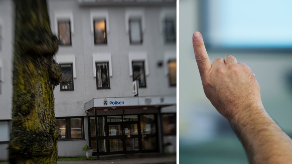 Polishuset i Skövde och en hand.