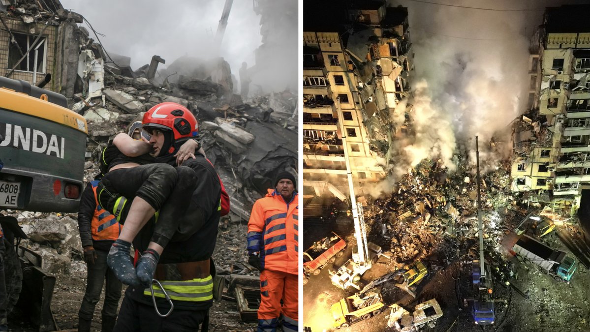 Döda dras fram ur rasmassor efter rysk attack – barn bland skadade