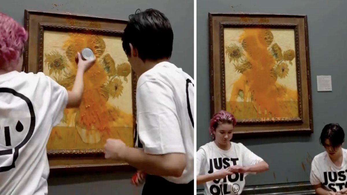 Aktivister kastade tomatsoppa på van Gogh