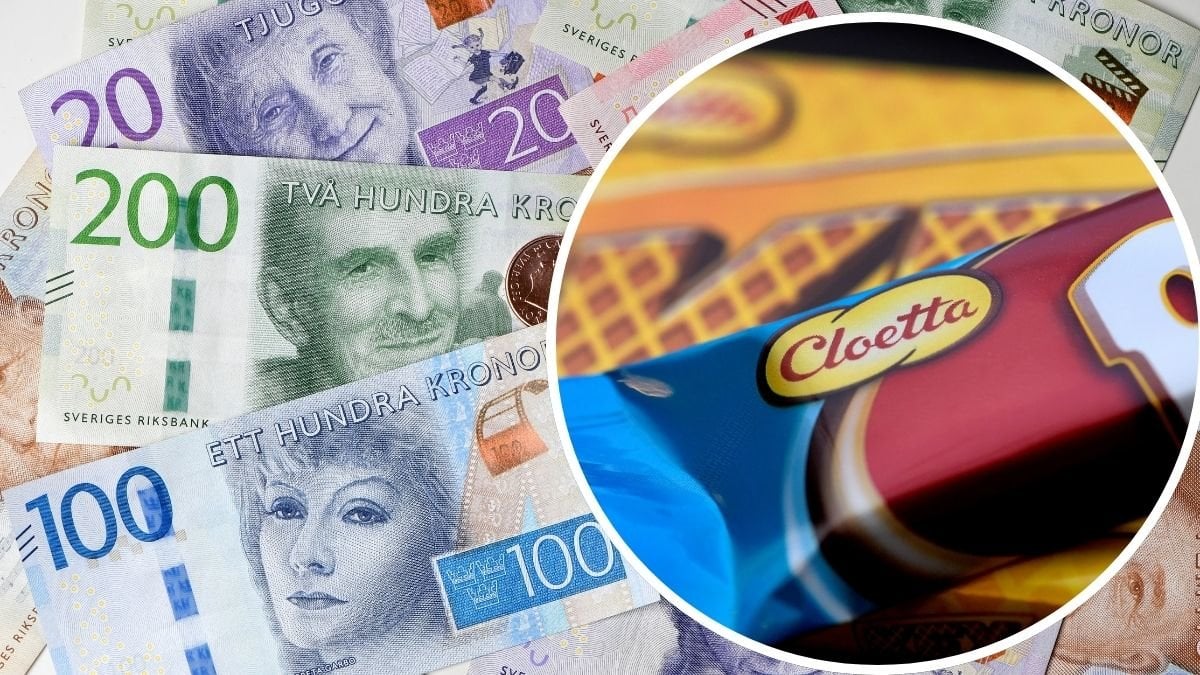 Pengar och choklad av Cloetta.