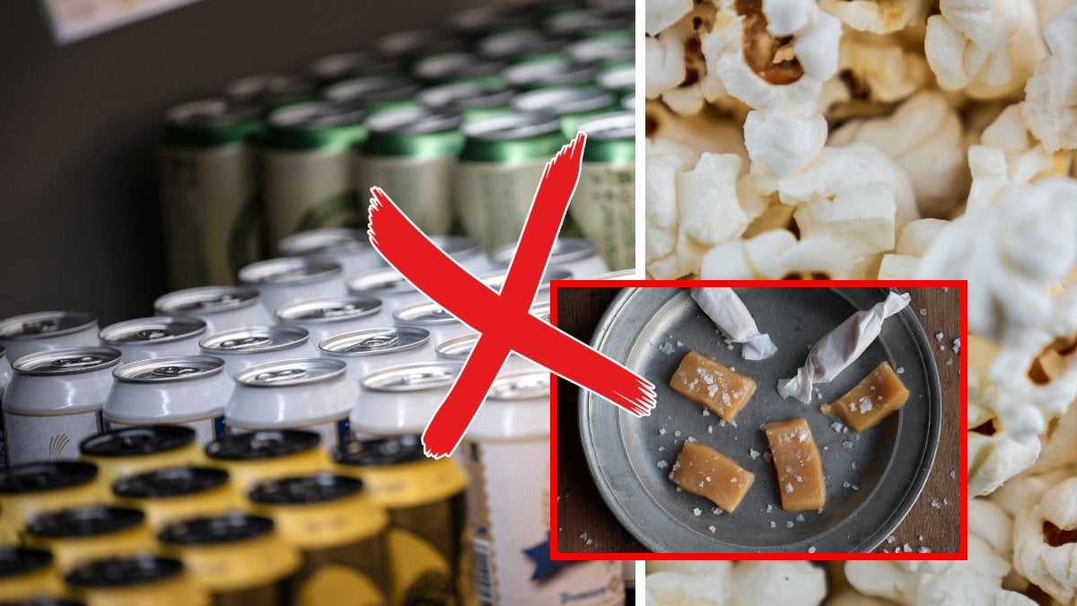 Öl, popcorn och fudge.