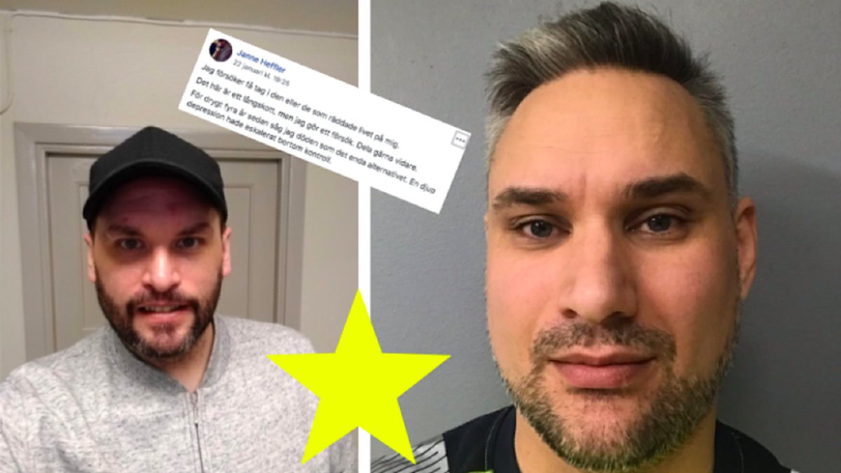 Janne tillsammans med sin livräddare. 