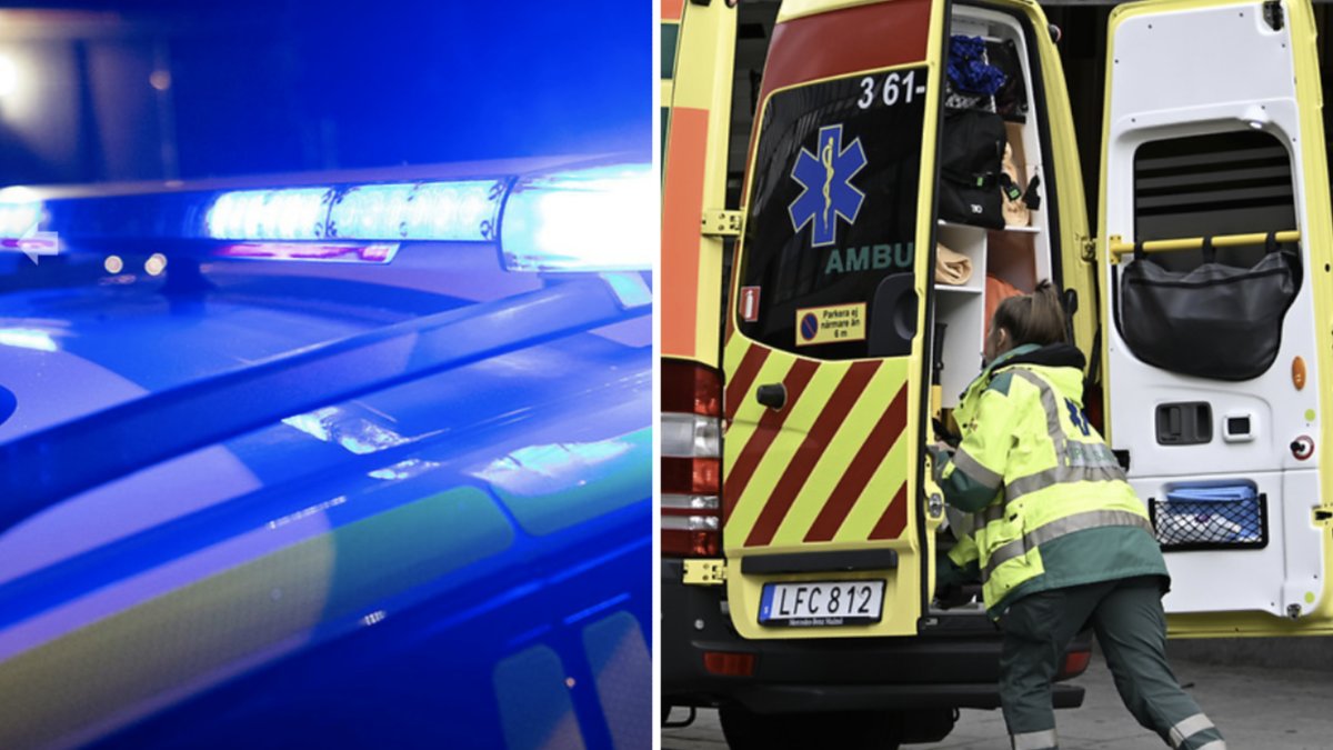 Stor polisinsats vid sjukhus i Norrköping. (Genrebilder).