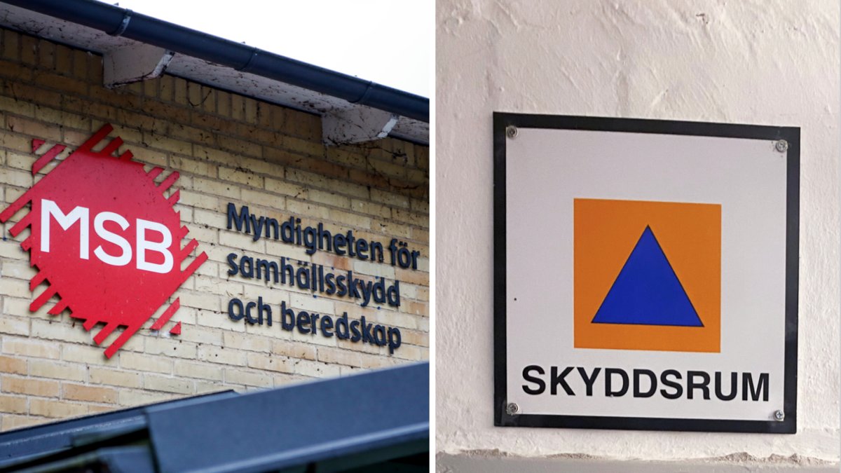 Genrebilder på MSB logga och skyddsrum.
