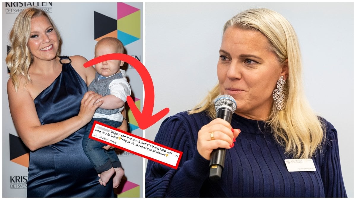 Carina Bergfeldt svarar på en kommentar om sonen Hamilton.