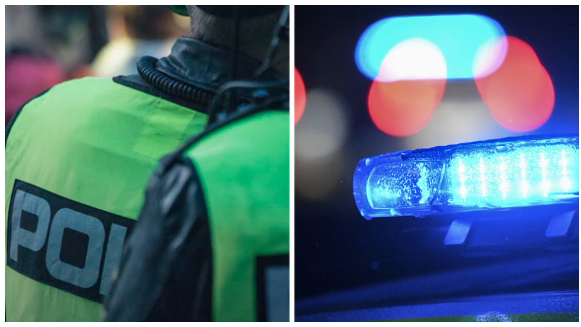 Polis och blåljus. 