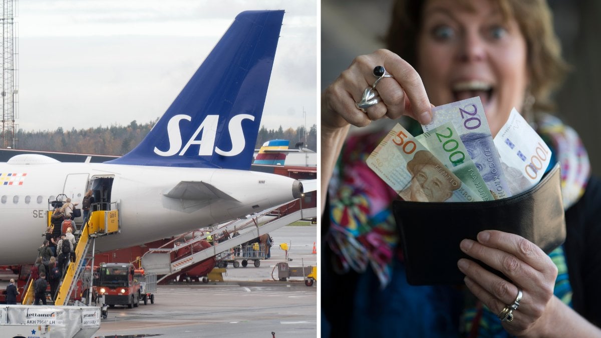 Flygplan, Kvinna med pengar