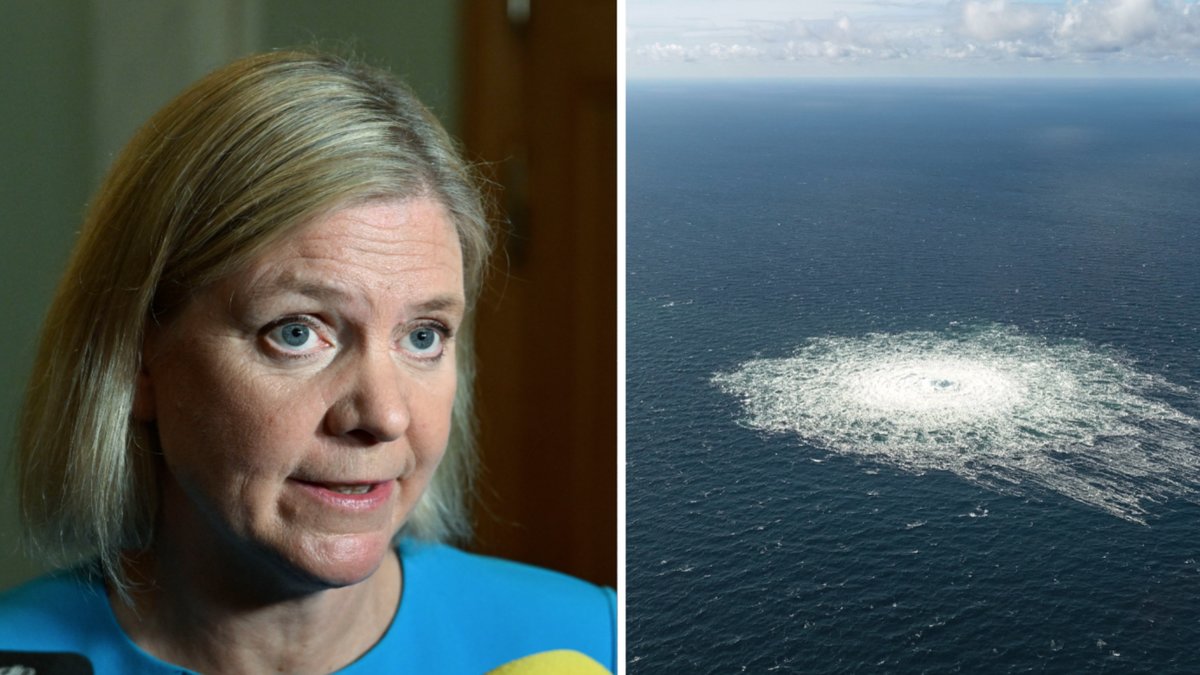 Enligt Magdalena Andersson är gasläckan troligtvis ett sabotage.