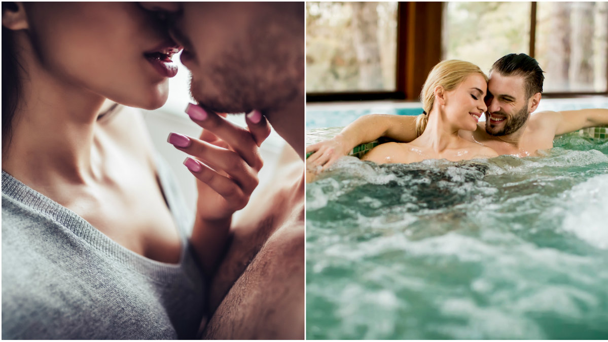 Par som kysser varandra, par på spa