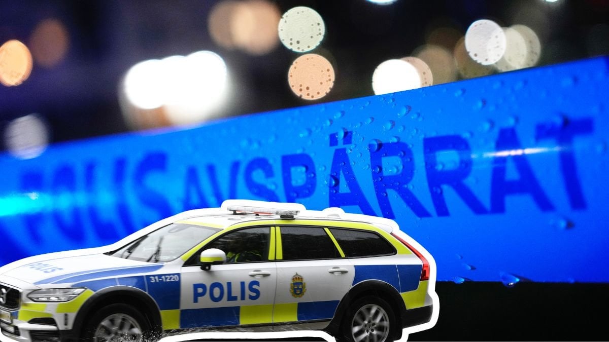 Avspärrning och polisbil.Bilden är en genrebild.