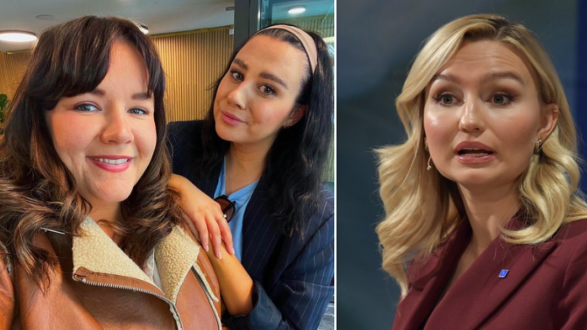 Ebba Busch brister ut i tårar mitt under intervjun.