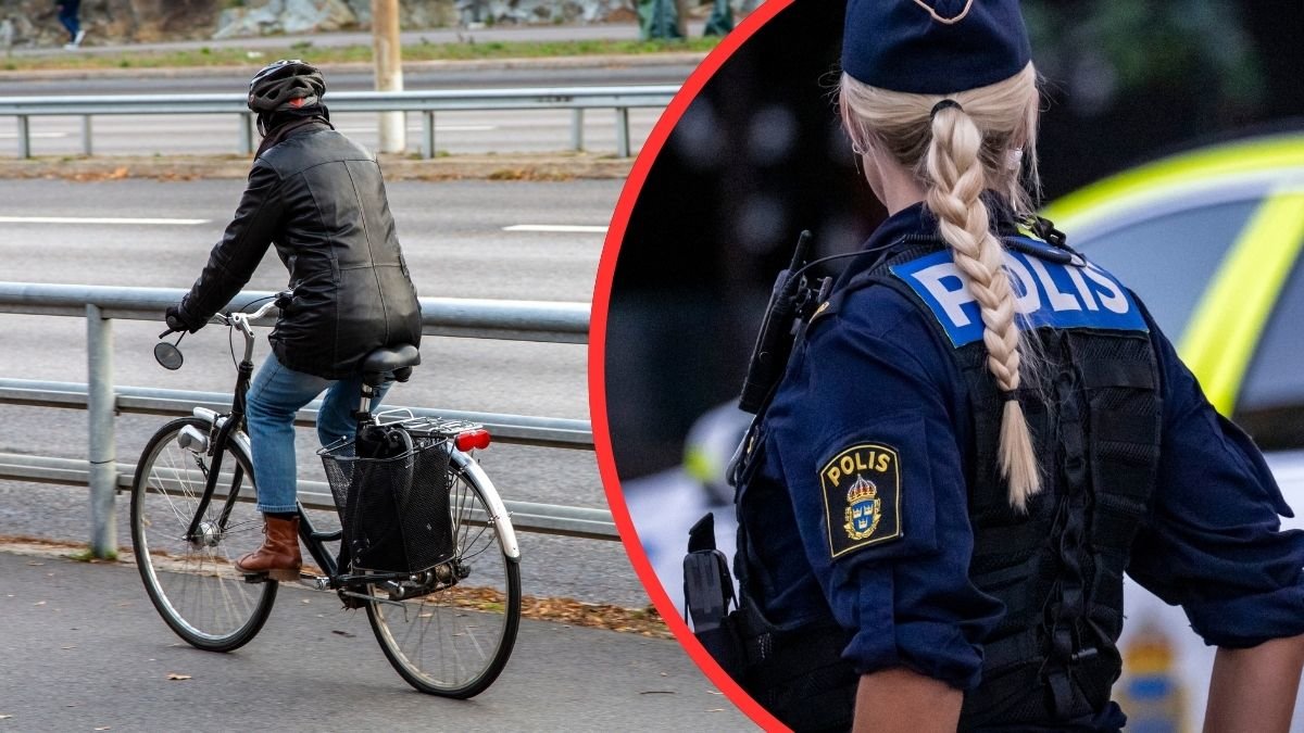 Cyklist, poliser
