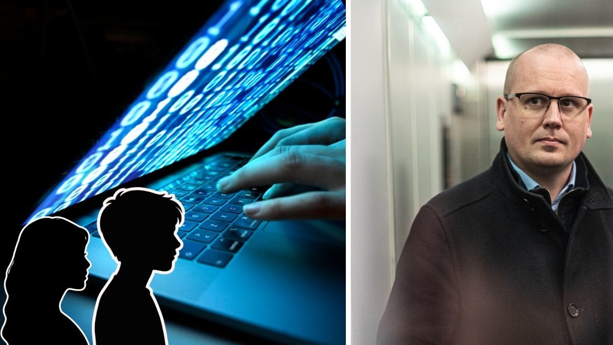 It-läcka. Dator till vänster. Expert till höger.