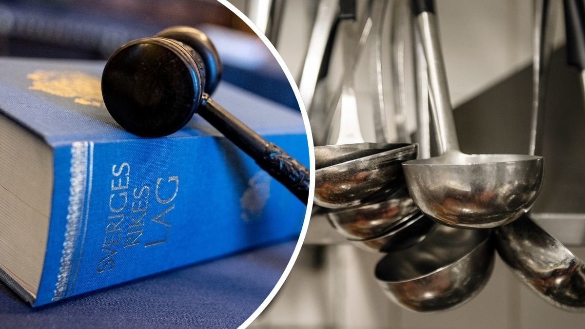 Lagbok vänster, soppslevar i ett kök höger.