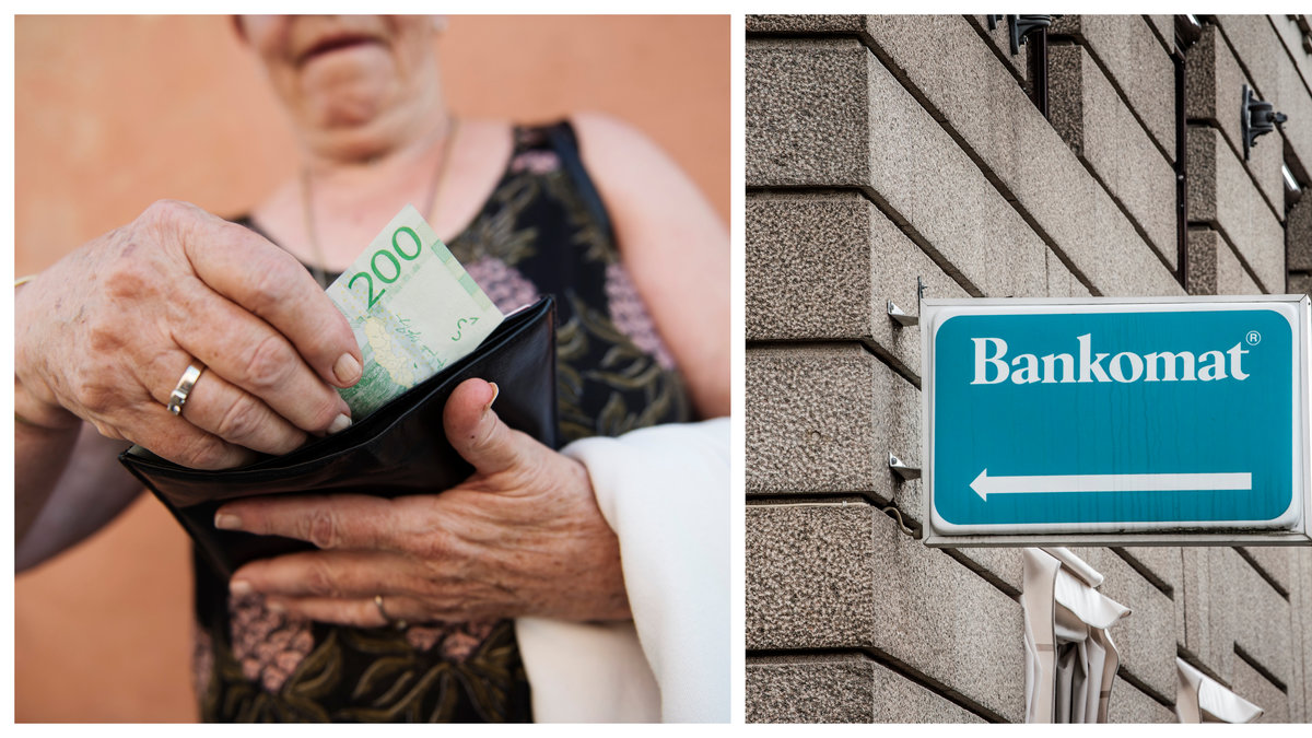 Pensionärerna vänder sig emot utvecklingen med färre uttagsautomater. 