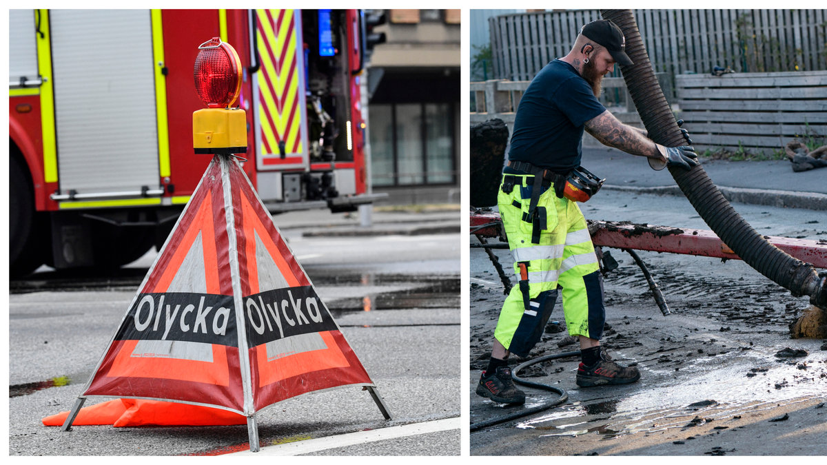 Åtta ton avföring släpptes ut på vägen