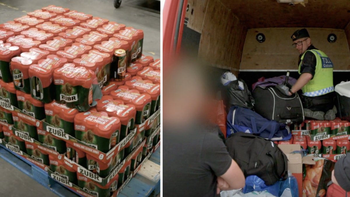 Tullens gruppchef Niklas hittar en stor mängd alkohol och cigaretter i Gränsbevakarna Sverige