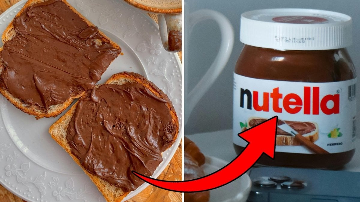 Bild på en burk Nutella och Nutellamackor.