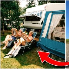 Campingplats och badplats.
