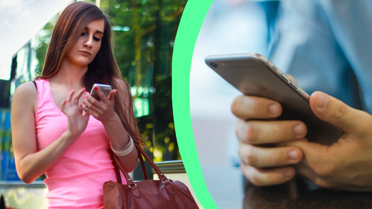 Kvinna med smartphone