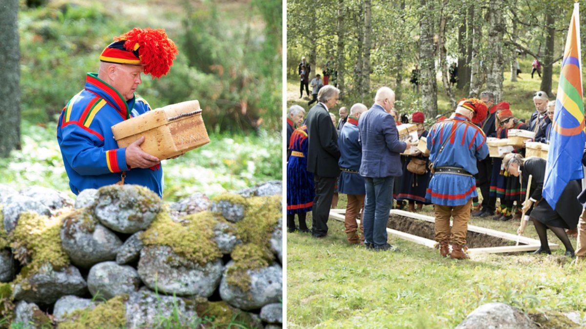 2019 återbördades kvarlevor från samer till kyrkoplatsen på Gammplatsen i Lycksele där de grävts upp för 70 år sedan. Arkivbild.
