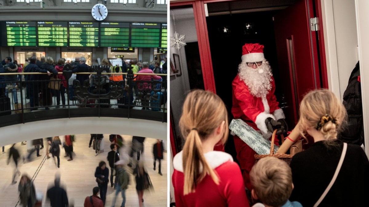 SJ och jultomte.