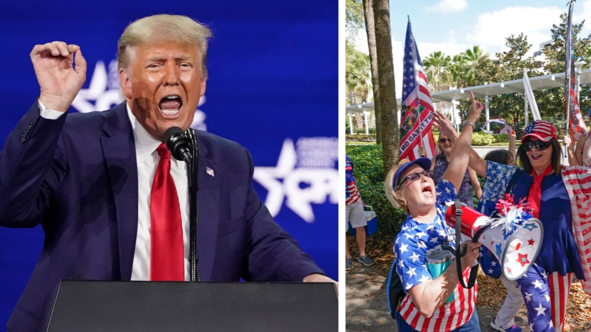 Donald trump har hållit sitt första tal sedan maktskiftet.