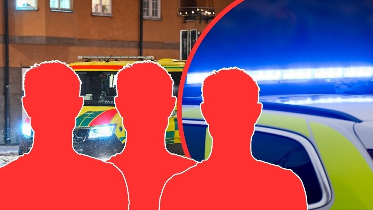 ambulans polis. arkivbild.