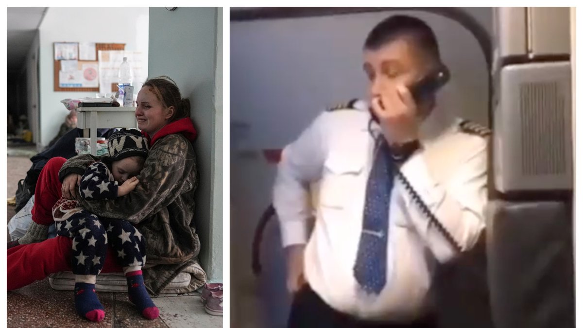 Den ryske piloten fördömer kriget.